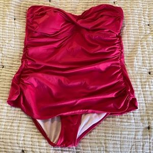 Size large flattering swim suit.
